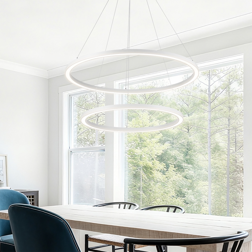 Brilagi - Suspension LED dimmable sur câble PORTOFINO LED/98W/230V 3000-6000K Ø 80 cm blanc + télécommande