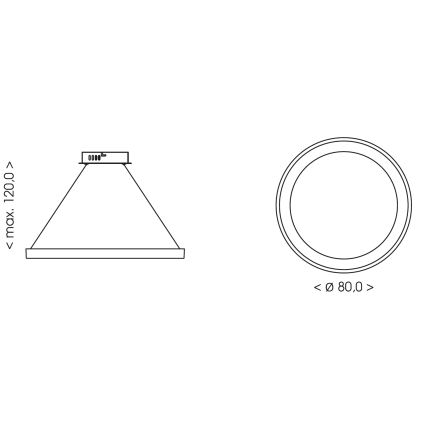 BRILAGI - Lustre LED dimmable sur câble FALCON II LED/108W/230V 3000-6500K Ø 80 cm beige + télécommande
