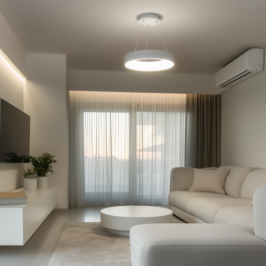 Brilagi - Lustre LED dimmable sur câble FALCON LED/80W/230V 3000-6500K Ø 60 cm blanc + télécommande