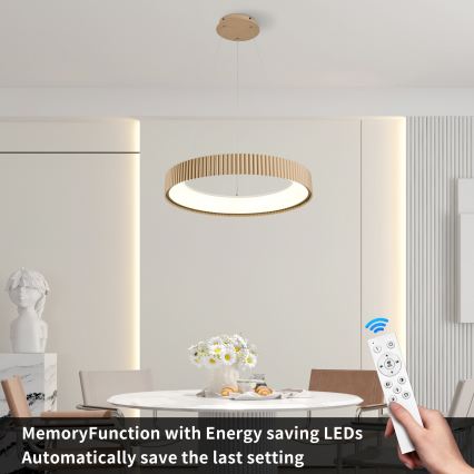 Brilagi - Suspension LED dimmable sur câble FALCON MODERN LED/54W/230V 3000-6500K Ø 60 cm beige + télécommande