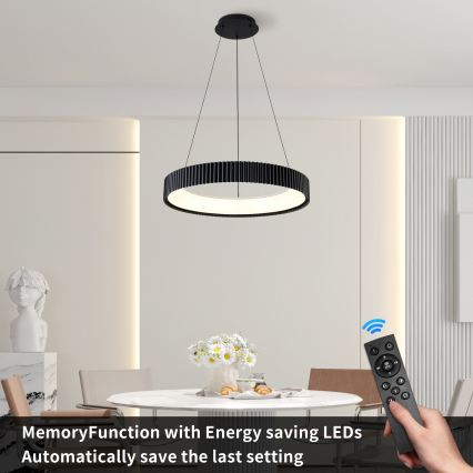 Brilagi - Suspension LED dimmable sur câble FALCON MODERN LED/54W/230V 3000-6500K Ø 60 cm noire + télécommande