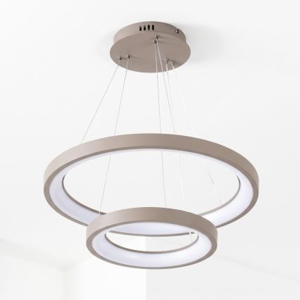 BRILAGI - Lustre LED dimmable sur câble FALCON SLIM LED/68W/230V 3000-6500K Ø 50 cm beige + télécommande