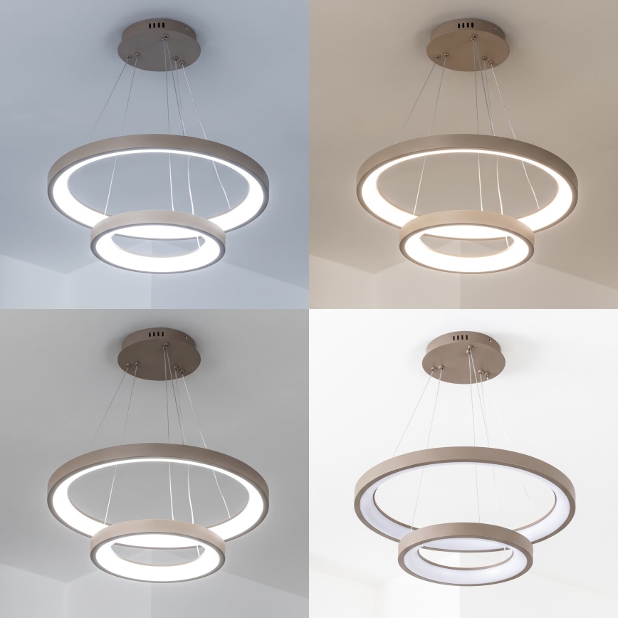 BRILAGI - Lustre LED dimmable sur câble FALCON SLIM LED/68W/230V 3000-6500K Ø 50 cm beige + télécommande