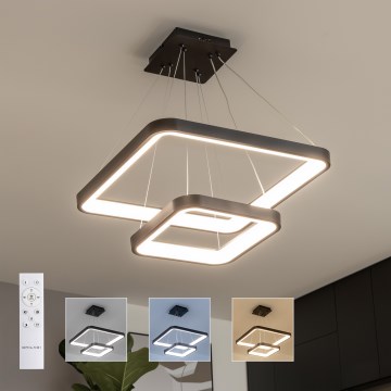 Brilagi - Suspension LED dimmable sur câble FALCON SLIM LED/78W/230V 3000-6500K 50x50 cm noire + télécommande