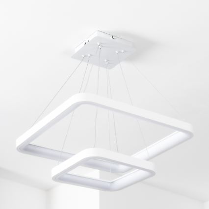 Brilagi - Suspension LED dimmable sur câble FALCON SLIM LED/78W/230V 3000-6500K 50x50 cm blanche + télécommande