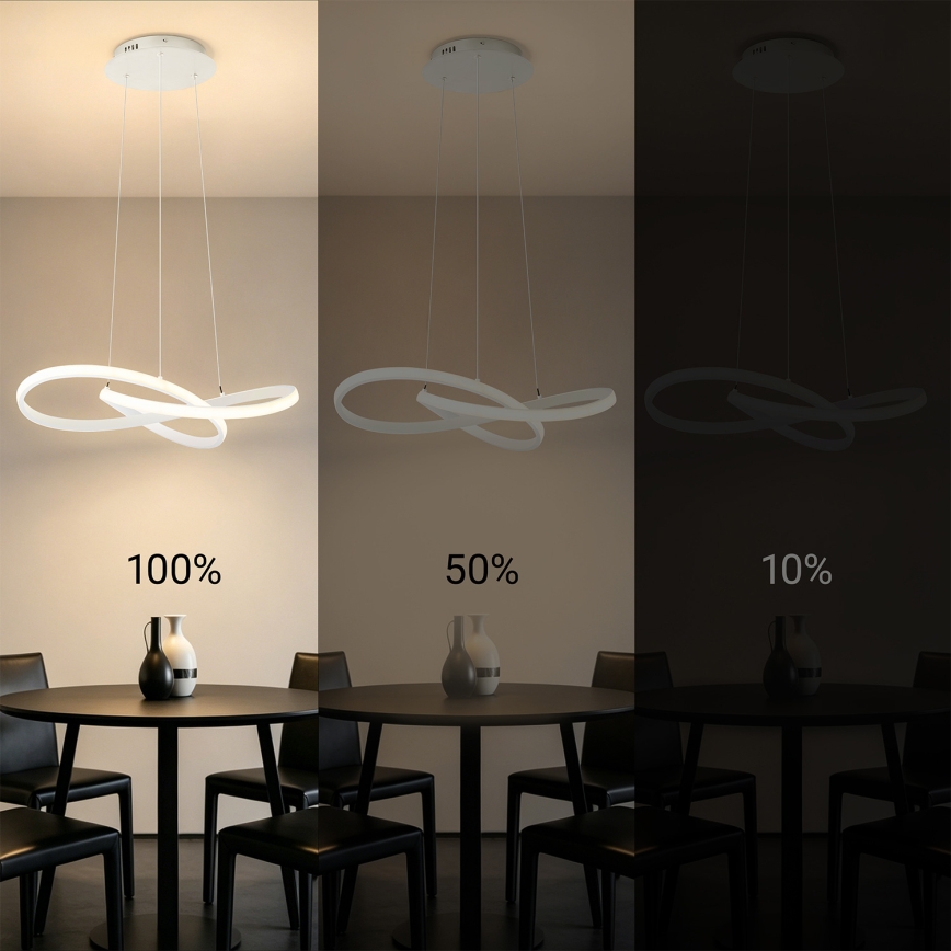 Brilagi - Suspension LED dimmable sur câble INFINITY LED/55W/230V 3000-6000K 50x50 cm blanche + télécommande