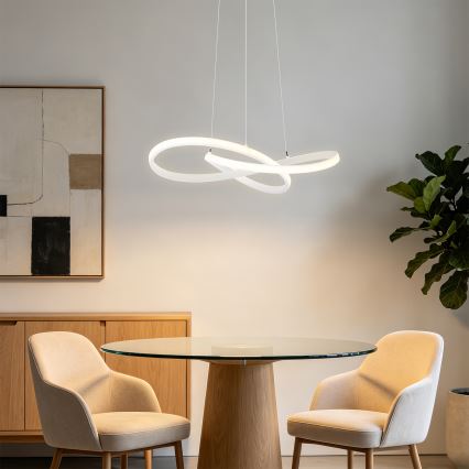 Brilagi - Suspension LED dimmable sur câble INFINITY LED/55W/230V 3000-6000K 50x50 cm blanche + télécommande