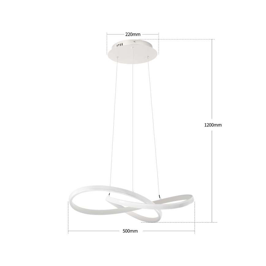 Brilagi - Suspension LED dimmable sur câble INFINITY LED/55W/230V 3000-6000K 50x50 cm blanche + télécommande