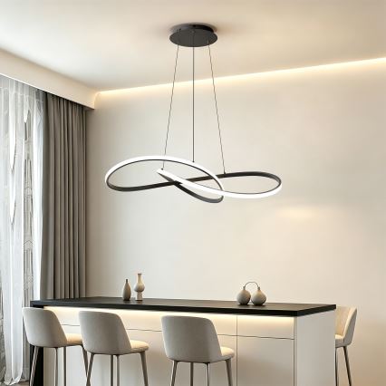 Brilagi - Suspension LED dimmable sur câble INFINITY LED/80W/230V 3000-6000K 80x80 cm noir + télécommande