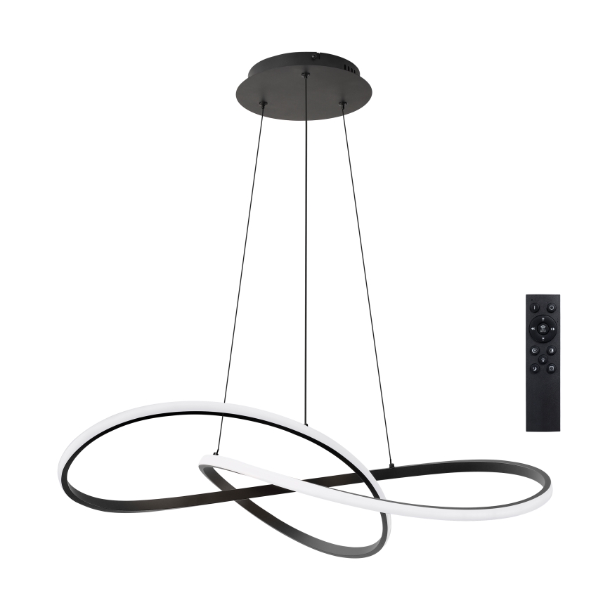 Brilagi - Suspension LED dimmable sur câble INFINITY LED/80W/230V 3000-6000K 80x80 cm noir + télécommande