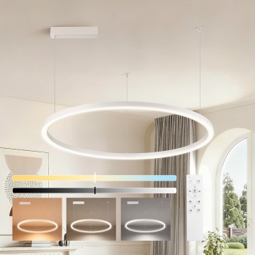 Brilagi - Suspension LED dimmable sur câble PORTOFINO LED/60W/230V 3000-6000K Ø 80 cm blanc + télécommande