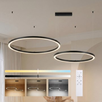 Brilagi - Suspension LED dimmable sur câble PORTOFINO LED/98W/230V 3000-6000K noir + télécommande