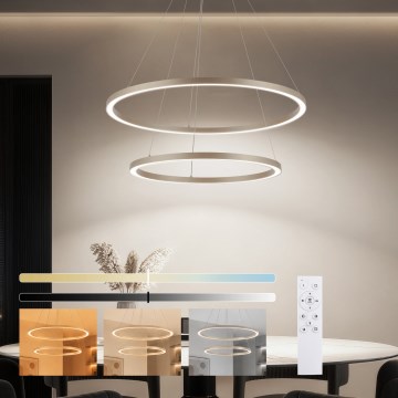 Brilagi - Suspension LED dimmable sur câble PORTOFINO LED/98W/230V 3000-6000K Ø 80 cm beige + télécommande