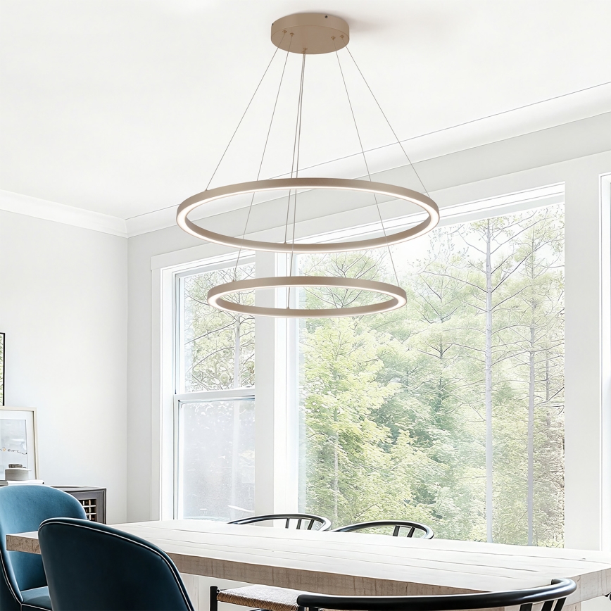 Brilagi - Suspension LED dimmable sur câble PORTOFINO LED/98W/230V 3000-6000K Ø 80 cm beige + télécommande