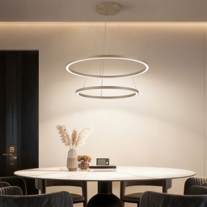 Brilagi - Suspension LED dimmable sur câble PORTOFINO LED/98W/230V 3000-6000K Ø 80 cm beige + télécommande