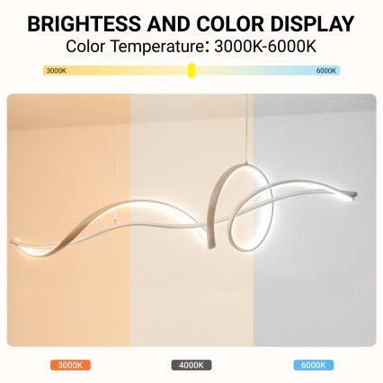 Brilagi - Lustre LED dimmable suspendu par câble SIGNATURE LED/55W/230V 3000-6000K 120x23 cm beige + télécommande