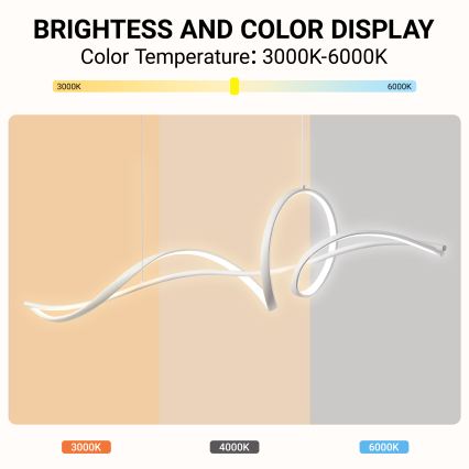 Brilagi - Suspension LED dimmable sur câble SIGNATURE LED/55W/230V 3000-6000K 120x23 cm blanc + télécommande