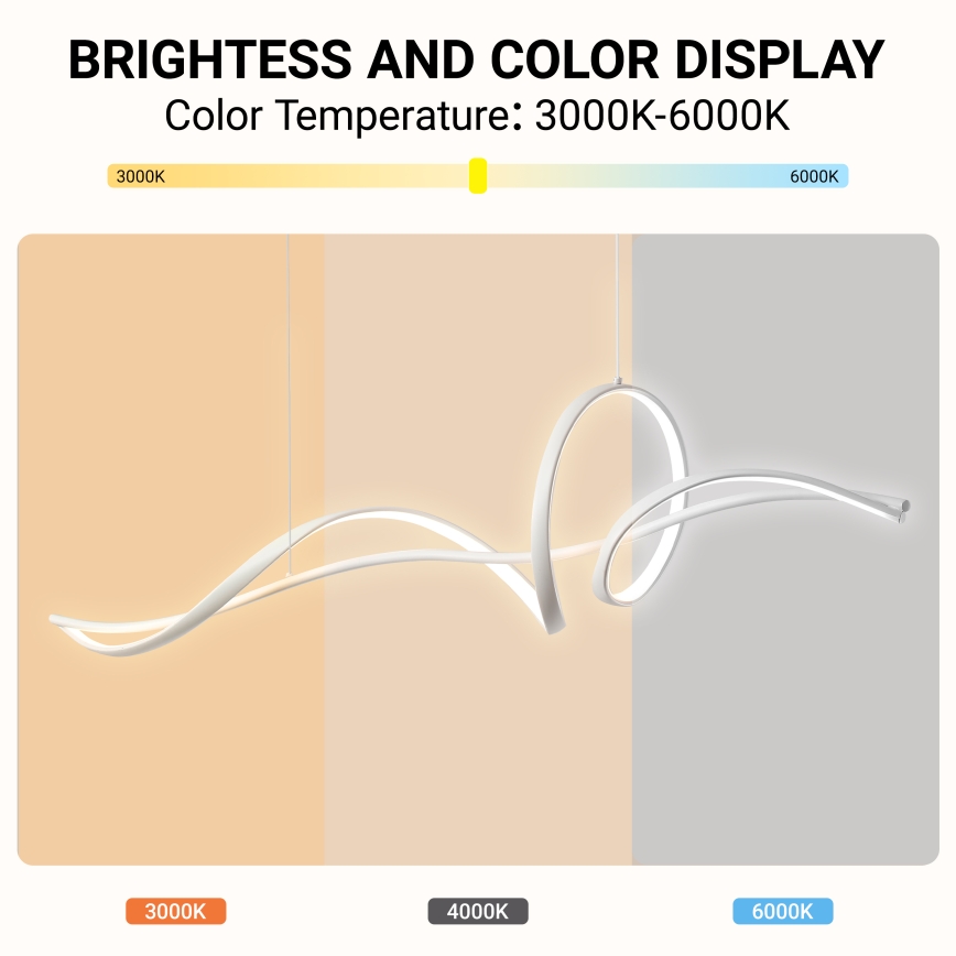 Brilagi - Suspension LED dimmable sur câble SIGNATURE LED/55W/230V 3000-6000K 120x23 cm blanc + télécommande