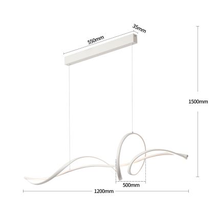 Brilagi - Suspension LED dimmable sur câble SIGNATURE LED/55W/230V 3000-6000K 120x23 cm blanc + télécommande