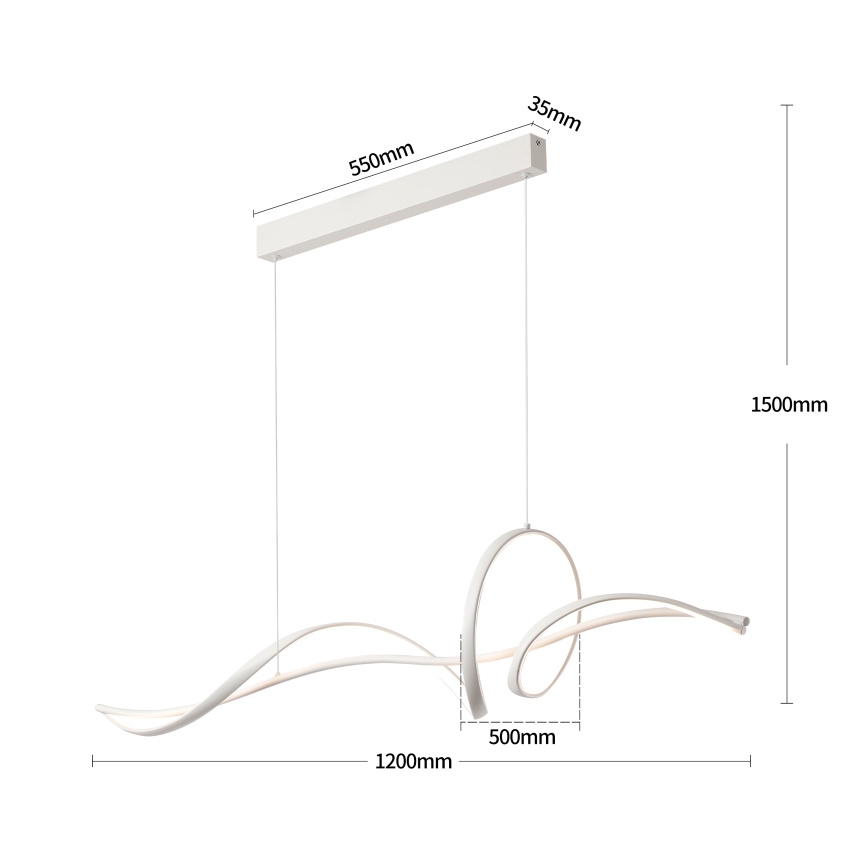 Brilagi - Suspension LED dimmable sur câble SIGNATURE LED/55W/230V 3000-6000K 120x23 cm blanc + télécommande