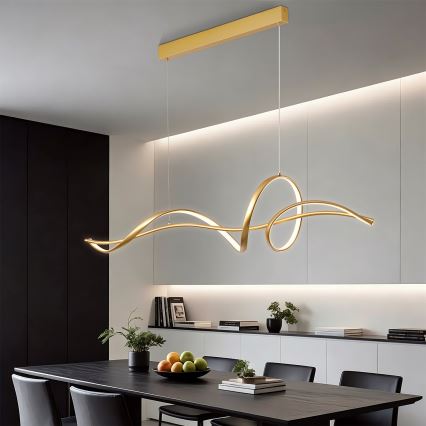 Brilagi - Suspension LED dimmable sur câble SIGNATURE LED/55W/230V 3000-6000K 120x23 cm dorée + télécommande
