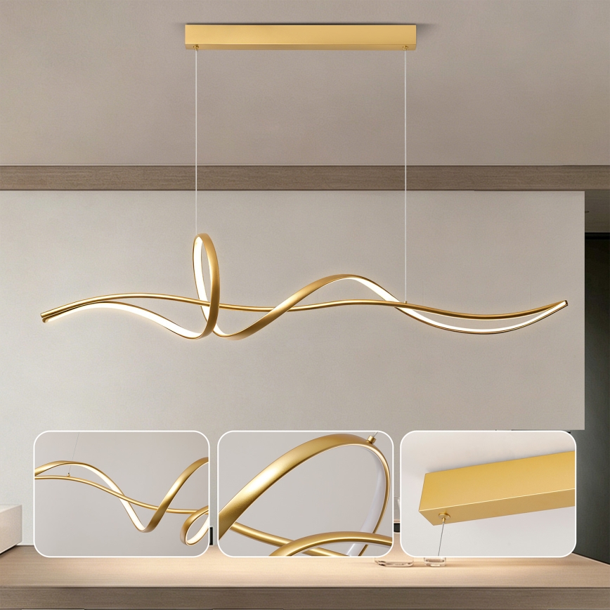 Brilagi - Suspension LED dimmable sur câble SIGNATURE LED/55W/230V 3000-6000K 120x23 cm dorée + télécommande