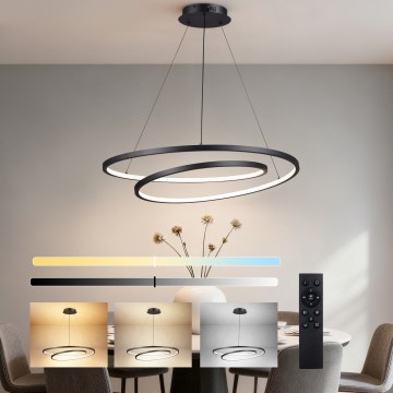 Brilagi - Suspension LED dimmable sur câble TWISTER LED/105W/230V 3000-6000K Ø 100 cm noire + télécommande