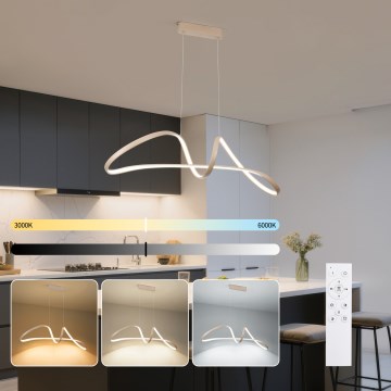 Brilagi - Suspension LED dimmable sur câble TWISTER LED/60W/230V 3000-6000K beige + télécommande