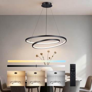 Brilagi - Suspension LED dimmable sur câble TWISTER LED/75W/230V 3000-6000K Ø 70 cm noire + télécommande
