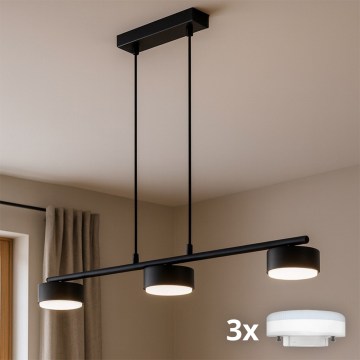 Brilagi - Suspension LED MONO sur câble 3xGX53/30W/230V noir
