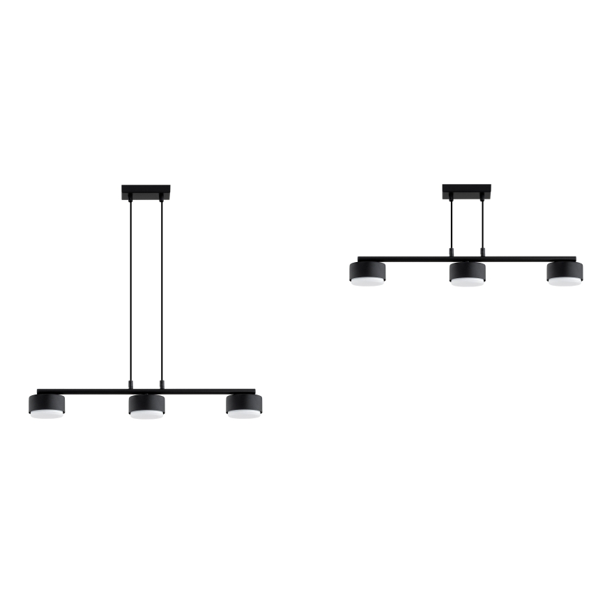 Brilagi - Suspension LED MONO sur câble 3xGX53/30W/230V noir