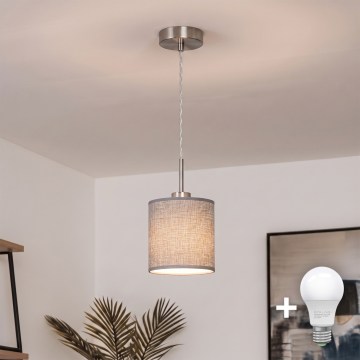Brilagi - Suspension LED NUBILA sur câble 1xE27/60W/230V Ø 14 cm gris