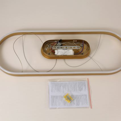 Brilagi - Suspension LED PONDIE sur câble, 44 W, 230 V, 80 x 30 cm, doré