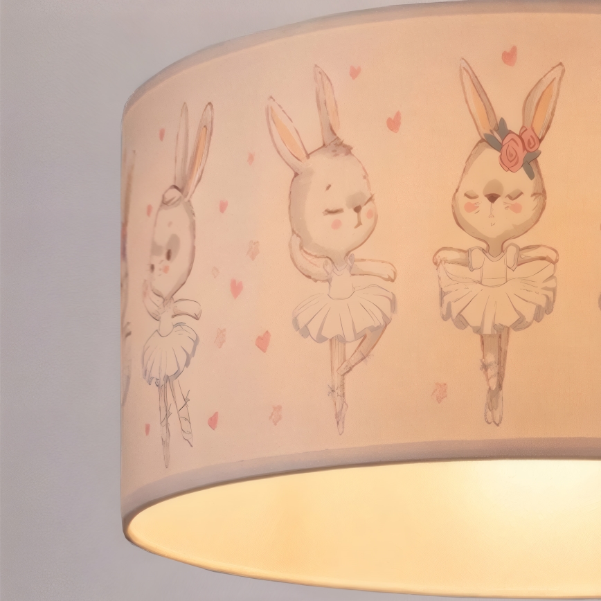 Brilagi - Suspension LED pour chambre d'enfant BOBO sur câble 1xE27/60W/230V Ø 35 cm blanc/motifs lapins