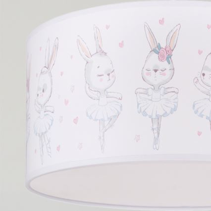Brilagi - Suspension LED pour chambre d'enfant BOBO sur câble 1xE27/60W/230V Ø 35 cm blanc/motifs lapins