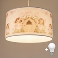 Brilagi - Suspension LED pour enfant BOBO sur câble 1xE27/10W/230V Ø 35 cm, rose à motifs fées
