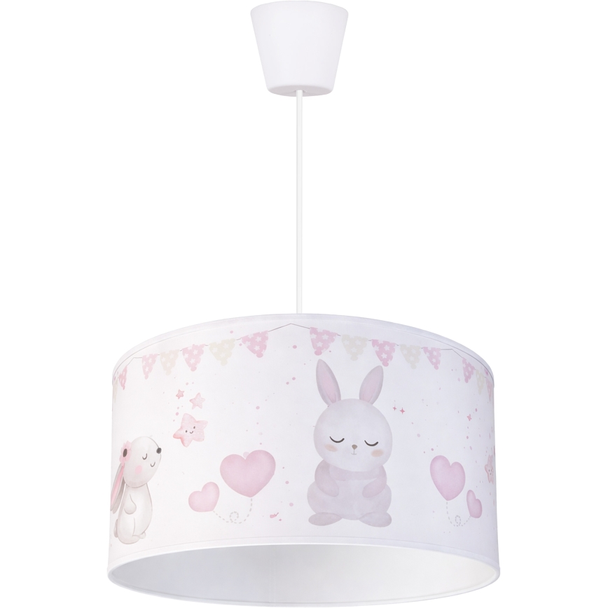 Brilagi - Suspension LED pour enfants BOBO sur câble 1xE27/60W/230V Ø 35 cm blanc à motifs lapins