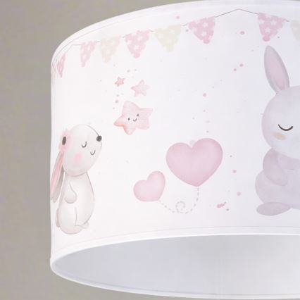 Brilagi - Suspension LED pour enfants BOBO sur câble 1xE27/60W/230V Ø 35 cm blanc à motifs lapins