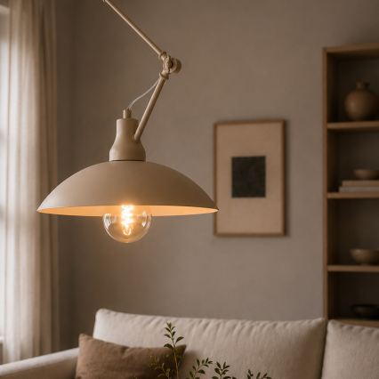 Brilagi - Suspension LED réglable sur tige IRONBEAM 1xE27/60W/230V beige