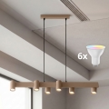 Brilagi - Suspension LED RGBW dimmable sur câble SELE 6xGU10/6,5W/230V 2700-6500K beige + télécommande