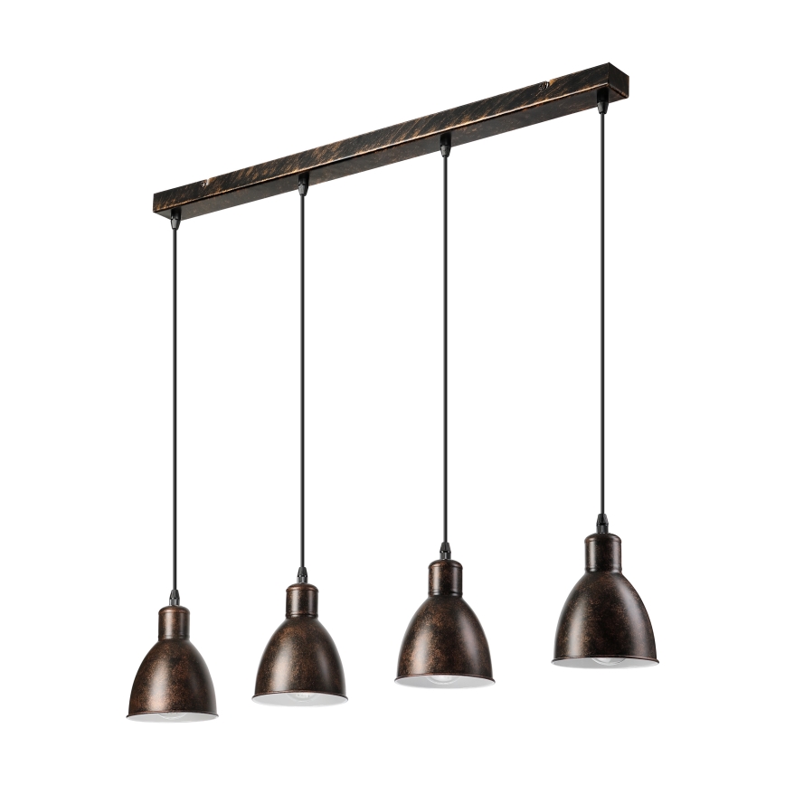 Brilagi - Suspension LED RIDDY sur câble 4xE27/60W/230V, finition cuivrée patinée