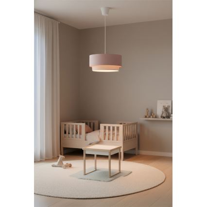 Brilagi - Suspension LED sur câble BOHO BOBO 1xE27/10W/230V Ø 40 cm rose/crème