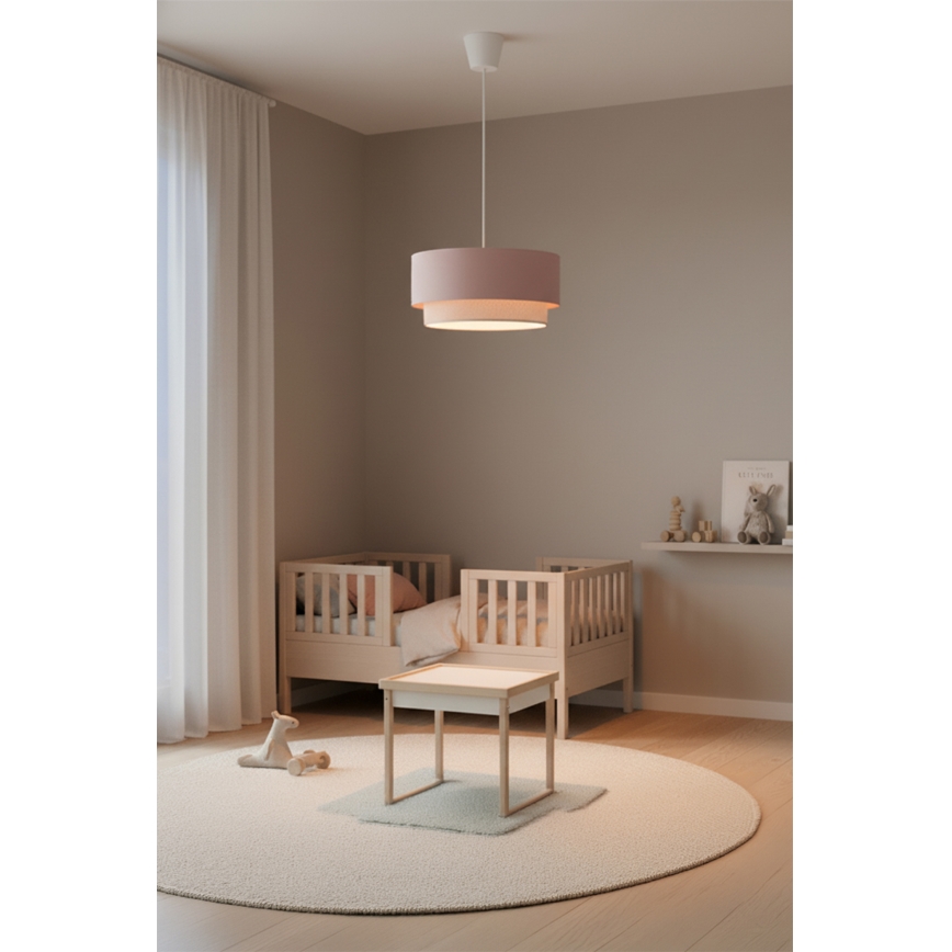 Brilagi - Suspension LED sur câble BOHO BOBO 1xE27/10W/230V Ø 40 cm rose/crème