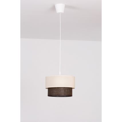 Brilagi - Suspension LED sur câble BOHO STYLE 1xE27/15W/230V Ø 25 cm crème/marron