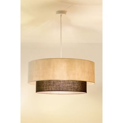 Brilagi - Suspension LED sur câble BOHO STYLE 3xE27/15W/230V Ø 60 cm crème/marron