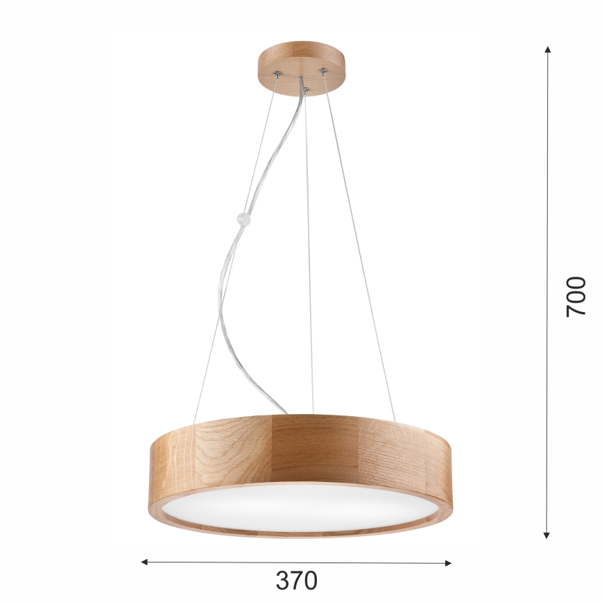 Brilagi - Suspension LED sur câble CARVALHO 2xE27/60W/230V chêne Ø 37 cm