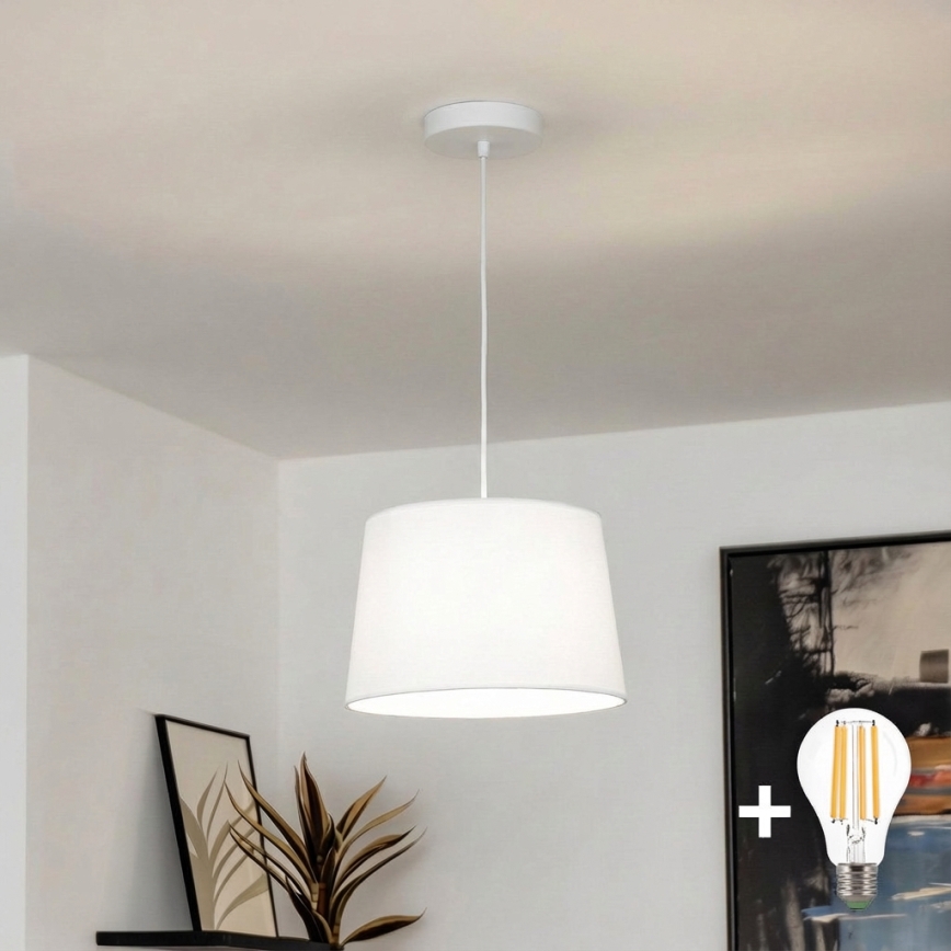 Brilagi - Suspension LED sur câble CERIA 1xE27/40W/230V Ø 30 cm blanche