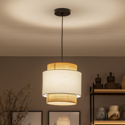 Brilagi - Suspension LED sur câble CERIA 1xE27/40W/230V Ø 30 cm noir/beige/blanc