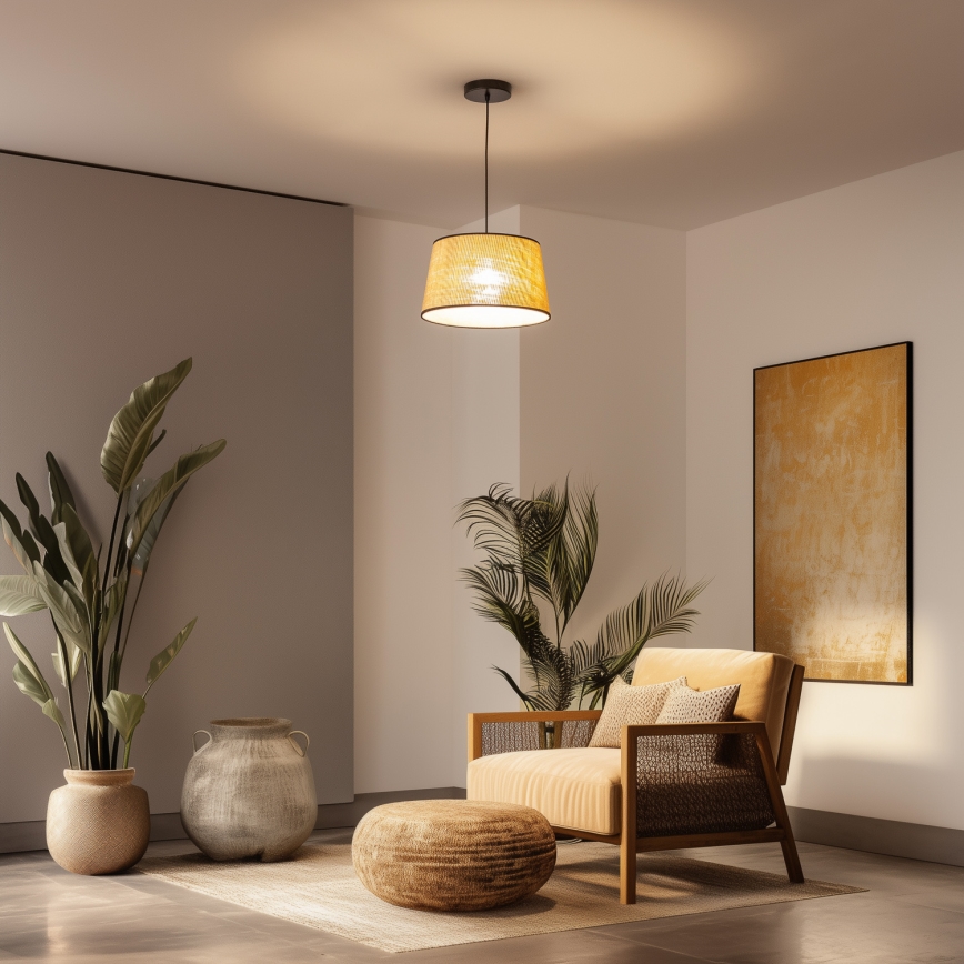 Brilagi - Suspension LED sur câble CERIA 1xE27/40W/230V Ø 35 cm beige