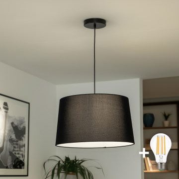 Brilagi - Suspension LED sur câble CERIA 1xE27/40W/230V Ø 45 cm noire